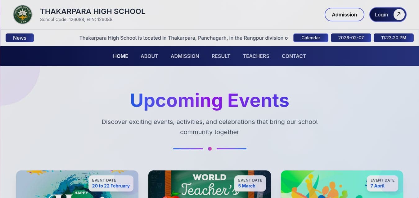 Thakarpara School Website